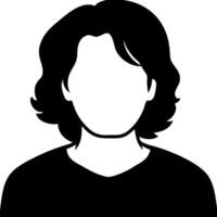 Silhouette Male Avatar with Wavy Hair for Profiles and Illustrations vector