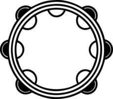 Tambourine Outline Musical Instrument Design for Art Projects vector