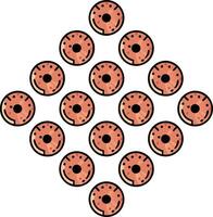 Geometric Pattern of Circular Abstract Shapes in Symmetrical Design Art vector