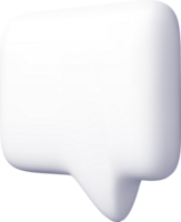3D white Blank Speech Bubble Icon png