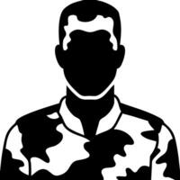 Military Soldier Silhouette in Camouflage for Graphic Design and Print Projects vector