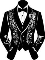Elegant Floral Tuxedo Design for Fashion and Graphic Use vector