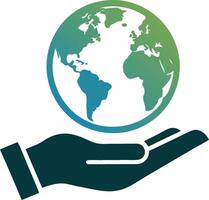 Earth in Hand Symbolizing Global Care and Environmental Conservation vector