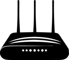 Illustration Black Wireless Router with Antennas for Technology and Internet Concepts vector