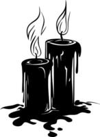 Elegant Black Candle Silhouette for Tattoo and Design Projects vector