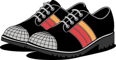 Retro Style Graphic Colorful Sneakers with Striped Pattern Design vector