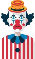 Sad Clown Illustration with Colorful Hat and Face Paint for Entertainment and Humor Themes vector
