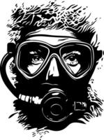 Scuba Diver Mask Art for Tattoo and Design Projects vector