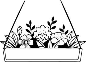 Hanging Flower Box Illustration for Crafting and Design Projects vector