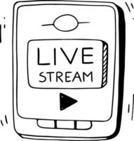 Live Stream Hand Drawn Illustration for Digital Media Content vector