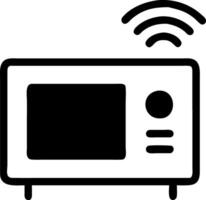 Microwave Oven with WiFi Signal Illustration for Smart Kitchen Designs vector