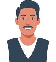 Smiling Man with Mustache Illustration for Avatars and Profile Graphics vector