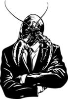 Lobster Head Businessman Illustration Surreal Abstract Design vector
