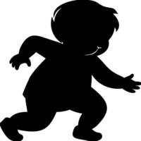 Silhouette of Playful Child Running Illustration for Design Projects vector