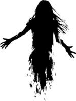 Creepy Ghostly Silhouette Floating Figure for Spooky Designs vector