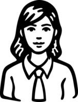 Professional Woman Avatar Outline for Business Graphics vector