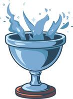 Blue Chalice Splashing Water Illustration for Decorative Design vector