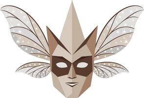 Geometric Fairy Mask with Starry Wings for Art Projects and Design vector