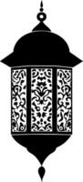 Intricate Moroccan Lantern Silhouette for Design and Decoration vector