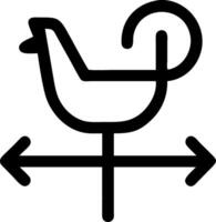 Minimalist Weather Vane with Bird Outline for Decorative Design vector