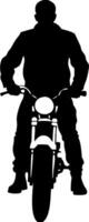 Silhouette of Motorcyclist in Action Ideal for Designs and Illustrations vector