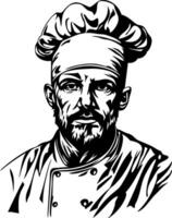 Chef Portrait Illustration for Culinary Branding and Design Projects vector