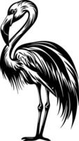 Elegant Flamingo Silhouette Art for Tattoo and Design Projects vector