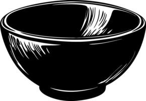 Black Illustration of Simple Round Bowl for Design Projects and Crafts vector