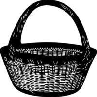 Black Wicker Basket Illustration for Crafting and Design Projects vector
