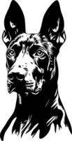 Detailed Illustration of Alert Dog with Pointed Ears for Tattoo or Art Design vector