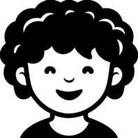 Smiling Child Face with Curly Hair Illustration for Kids Art and Design Projects vector