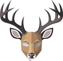 Geometric Deer Head Illustration with Antlers for Art and Design Projects vector
