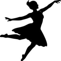 Graceful Ballerina Silhouette for Dance Art and Design Projects vector