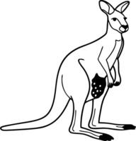 Kangaroo Outline Illustration for Creative Design and Educational Use vector
