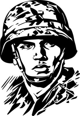 Military Soldier Portrait Art for Graphic Design and Illustrations