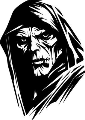 Hooded Grim Reaper Art for Halloween and Horror Themes