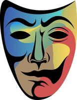 Multicolored Abstract Theater Mask for Artistic Design and Decor vector