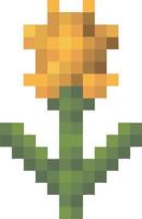 Pixel Art Yellow Flower Simple Design for Craft Projects and vector