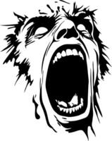 Powerful Scream Expression Art for Emotional Design Projects vector