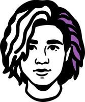 Portrait of Person with Stylish Highlights and Bold Outline vector