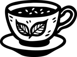 Tea Cup Illustration with Leaf Design for Creative Projects vector