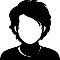 Silhouette Art Minimalistic Unisex Hairstyle for Design or Profile Use vector