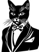 Sophisticated Cat in Suit Illustration for Design and Print Projects vector