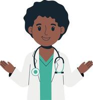 Illustration of Smiling Doctor with Stethoscope for Healthcare Education vector