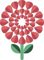 Vibrant Geometric Red Flower for Art and Design Projects vector