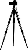 Silhouette of Camera on Tripod for and Design Use vector