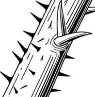 Illustration of Sharp Thorny Branch for Tattoo or Nature Design vector