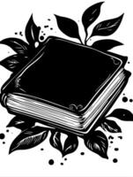 Vintage Book with Botanical Elements Illustration for Artistic Design vector