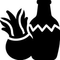 Silhouette of Alcohol Bottle and Grapes for Culinary and Beverage Design vector