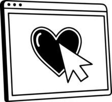Illustration Heart Click Web Browser Love Symbol Design vector